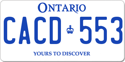 ON license plate CACD553