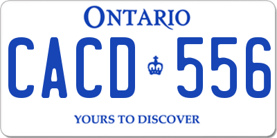 ON license plate CACD556