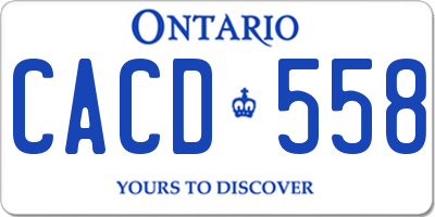 ON license plate CACD558