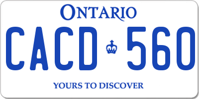 ON license plate CACD560