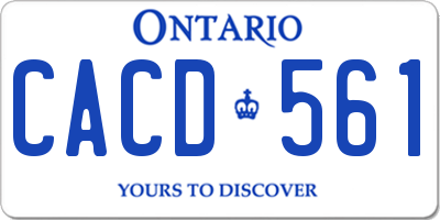 ON license plate CACD561