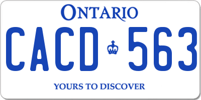 ON license plate CACD563