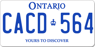 ON license plate CACD564