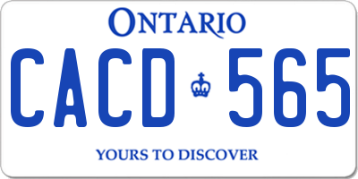 ON license plate CACD565