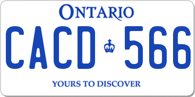 ON license plate CACD566