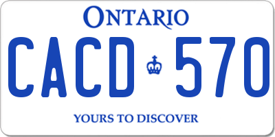 ON license plate CACD570