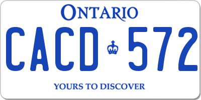 ON license plate CACD572