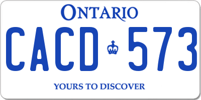 ON license plate CACD573