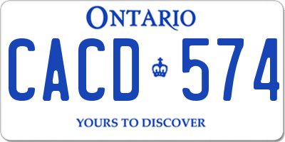 ON license plate CACD574