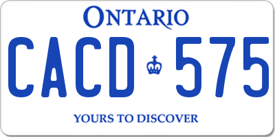 ON license plate CACD575