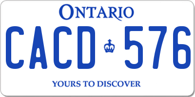 ON license plate CACD576