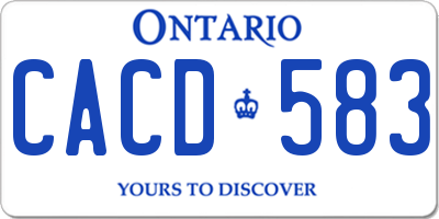 ON license plate CACD583