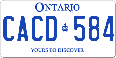 ON license plate CACD584