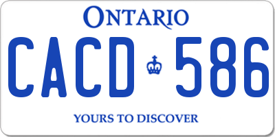 ON license plate CACD586