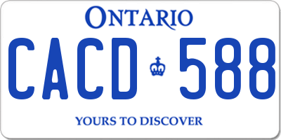 ON license plate CACD588