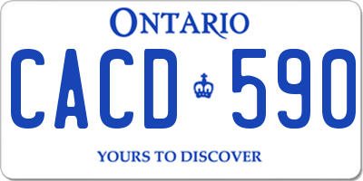 ON license plate CACD590