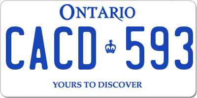 ON license plate CACD593