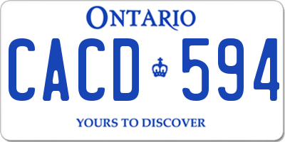 ON license plate CACD594