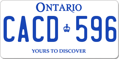 ON license plate CACD596