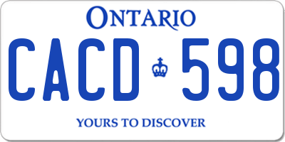 ON license plate CACD598