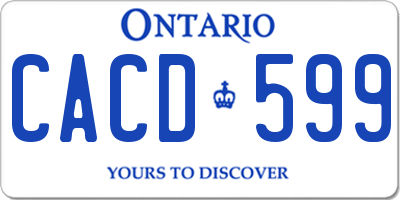 ON license plate CACD599