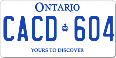 ON license plate CACD604