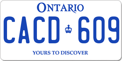 ON license plate CACD609