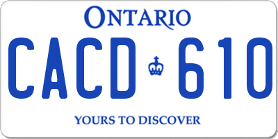 ON license plate CACD610