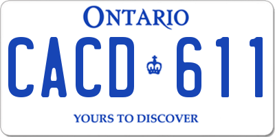 ON license plate CACD611