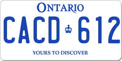 ON license plate CACD612