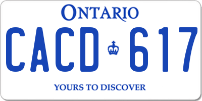 ON license plate CACD617