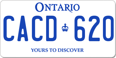 ON license plate CACD620