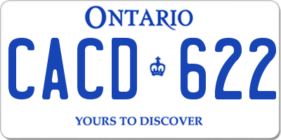 ON license plate CACD622