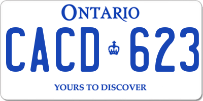 ON license plate CACD623