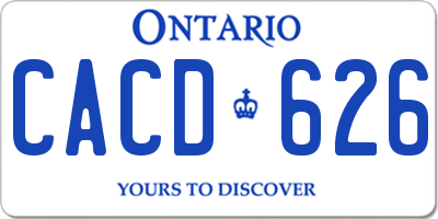 ON license plate CACD626