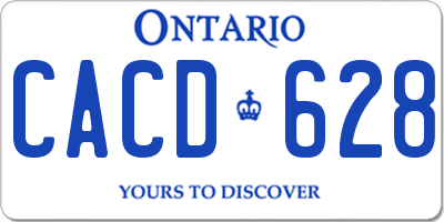 ON license plate CACD628