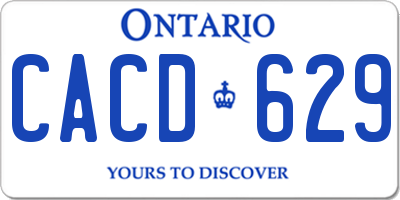 ON license plate CACD629