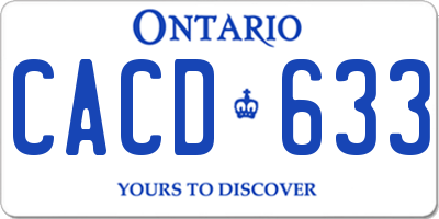 ON license plate CACD633