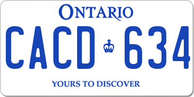 ON license plate CACD634