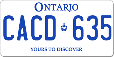 ON license plate CACD635