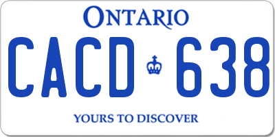 ON license plate CACD638