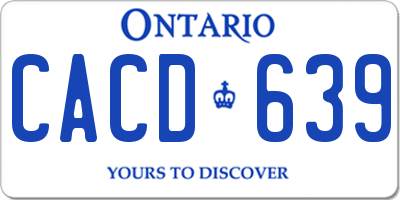 ON license plate CACD639