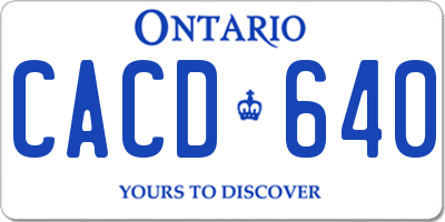 ON license plate CACD640