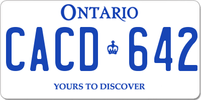 ON license plate CACD642