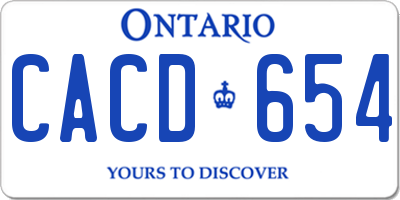 ON license plate CACD654