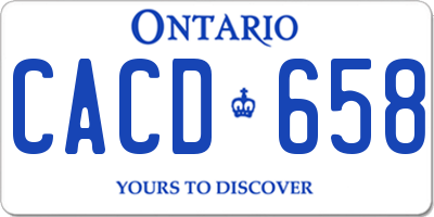 ON license plate CACD658