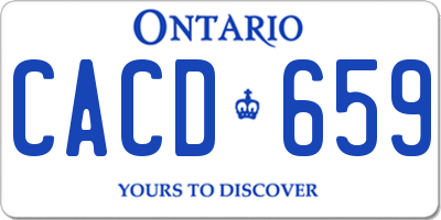 ON license plate CACD659