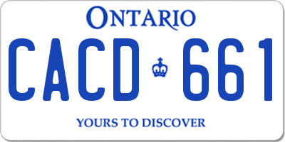 ON license plate CACD661