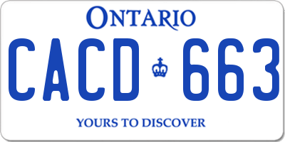 ON license plate CACD663