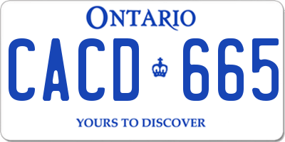 ON license plate CACD665